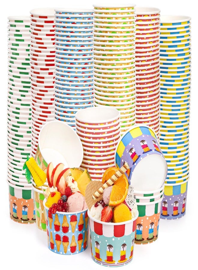 Cididu 240 Pack Paper Ice Cream Cups, 8 Oz Disposable Dessert Snack Bowls, Parties Suppliers Treat Cups for Hot and Cold Food, Soup, Fruits, Frozen Yogurt, Christmas, Party, Picnic - Image 1